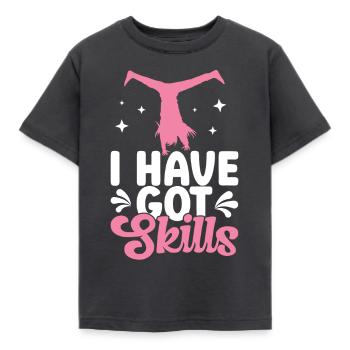 Wagenrad -Gymnast Stürzen - Kinder T-Shirt - Dunkelgrau - Vorne - AI Model Kid Female (0cm)