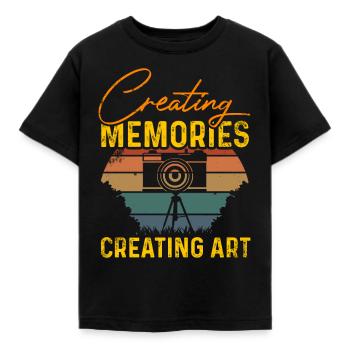 Photography - Photo shoot for photo camera. - Kids' T-Shirt - black - Front - AI Model Kid Female (0cm)