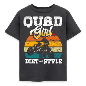 Quadgirl ATV 4 Wheeler Off Roading Lover - Kinder T-Shirt - Dunkelgrau - Vorne - AI Model Kid Female (0cm)