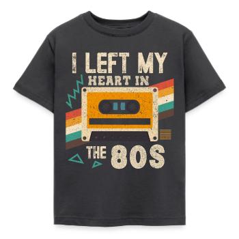 Fille garçon enfants 70 s 80 s 90 s Disco Costume tenue - T-shirt Enfant - charbon - Devant - AI Model Kid Female (0cm)