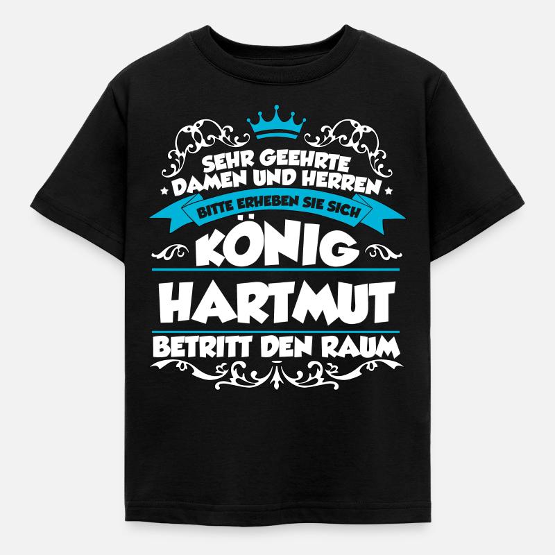 Hartmut Name Design - Kinder T-Shirt - Schwarz