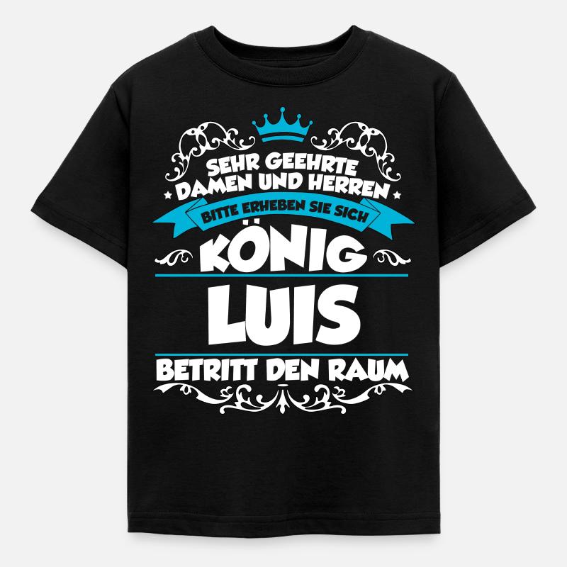 Luis Name Design - Kinder T-Shirt - Schwarz