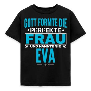 Eva Name Design - Kinder T-Shirt - Schwarz - Vorne - AI Model Kid Female (0cm)