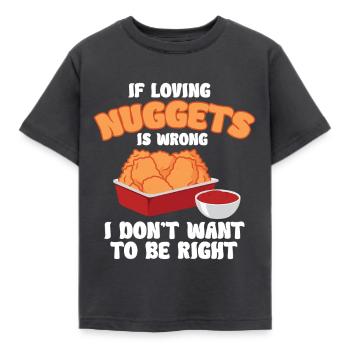 Croquettes de poulet Drôle Amateur de pépites de restauration rapide - T-shirt Enfant - charbon - Devant - AI Model Kid Female (0cm)