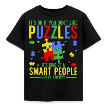 Puzzle Pièce Puzzle Amateur de Puzzle - T-shirt Enfant - noir - Devant - AI Model Kid Female (0cm)