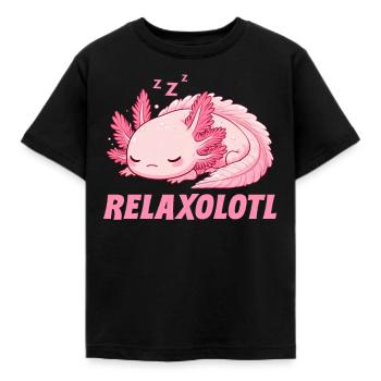 Relaxolotl Axolotl Lève-tard Dormir Se détendre - T-shirt Enfant - noir - Devant - AI Model Kid Female (0cm)