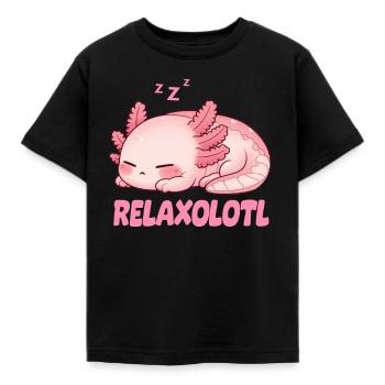 Relaxolotl Axolotl Lève-tard Dormir Se détendre - T-shirt Enfant - noir - Devant - AI Model Kid Female (0cm)
