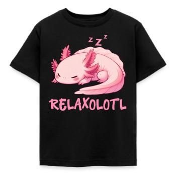 Relaxolotl Axolotl Lève-tard Dormir Se détendre - T-shirt Enfant - noir - Devant - AI Model Kid Female (0cm)
