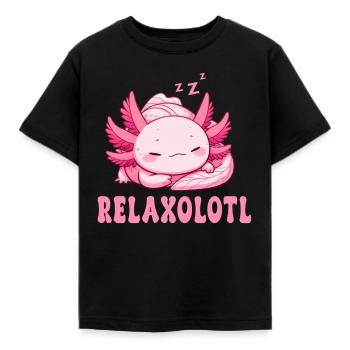 Relaxolotl Axolotl Lève-tard Dormir Se détendre - T-shirt Enfant - noir - Devant - AI Model Kid Female (0cm)
