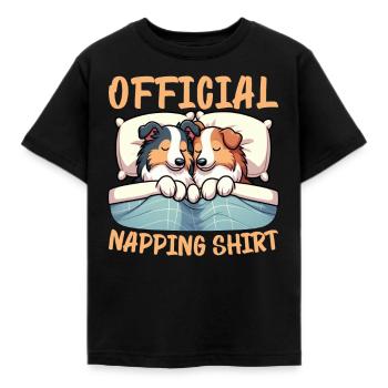 Official Sleeper Collie Lover Sleeps - Kids' T-Shirt - black - Front - AI Model Kid Female (0cm)