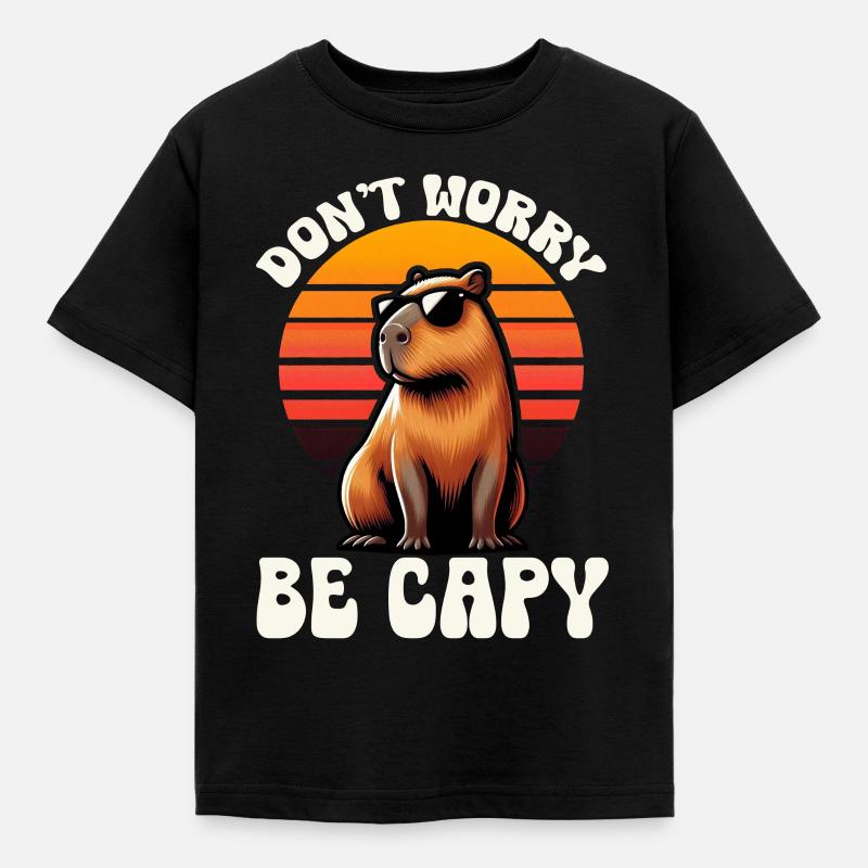Mach Dir Keine Sorgen, Sei Capy Süße Capybara - Kinder T-Shirt - Schwarz