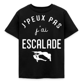 escalade un rocher Je peux pas j'ai escalade - T-shirt Enfant - noir - Devant - AI Model Kid Female (0cm)