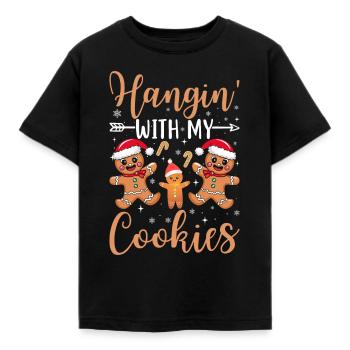 Abhängen mit meinen Cookies - Kinder T-Shirt - Schwarz - Vorne - AI Model Kid Female (0cm)