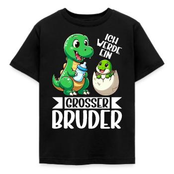 Ich Werde Großer Bruder Dinosaurier Neuer Bruder - Kinder T-Shirt - Schwarz - Vorne - AI Model Kid Female (0cm)