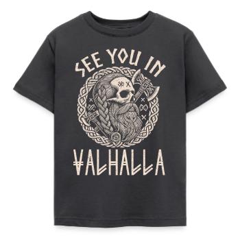 Wikinger Norse Götter Nordman Mythologie - Kinder T-Shirt - Dunkelgrau - Vorne - AI Model Kid Female (0cm)