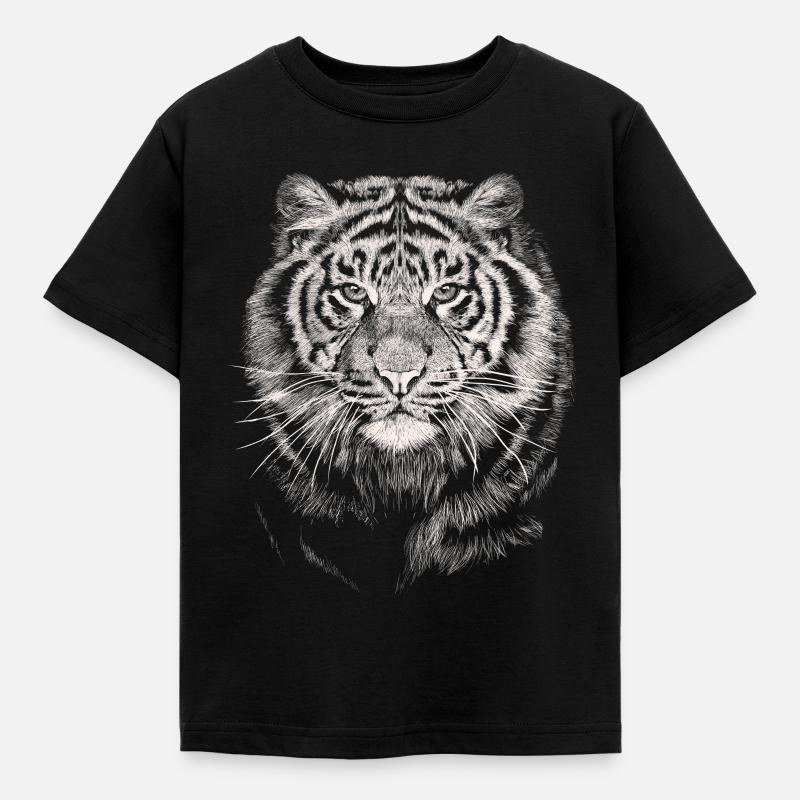 Tiger - Kinder T-Shirt - Schwarz