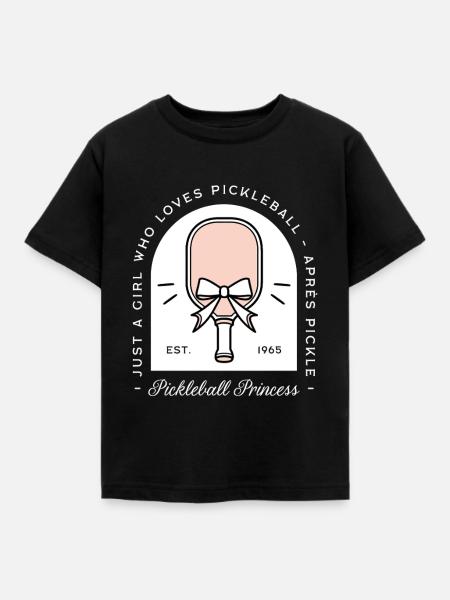 Pickleball-Prinzessin-Mädchen - Kinder T-Shirt - Schwarz