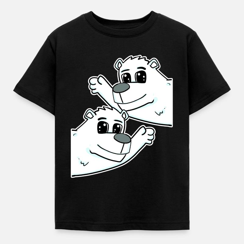 Eisbär Eisbären Bär - Kinder T-Shirt - Schwarz