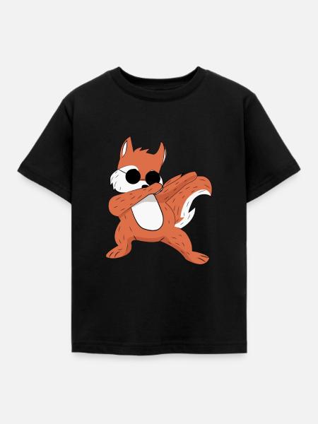 Dabbing Fox Dab Fuchs - Kinder T-Shirt - Schwarz