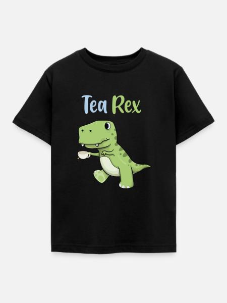 Tea Rex - Kinder T-Shirt - Schwarz