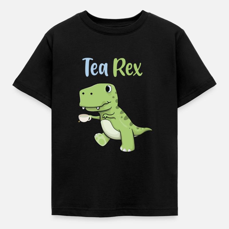Tea Rex - Kids' T-Shirt - black