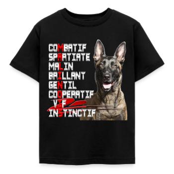 malinois - Kinder T-Shirt - Schwarz - Vorne - AI Model Kid Female (0cm)