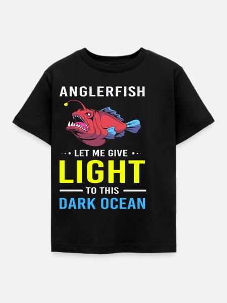 Anglerfisch - Kinder T-Shirt - Schwarz