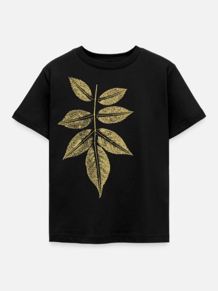 Blatt Rose / Kunstdruck - Kinder T-Shirt - Schwarz