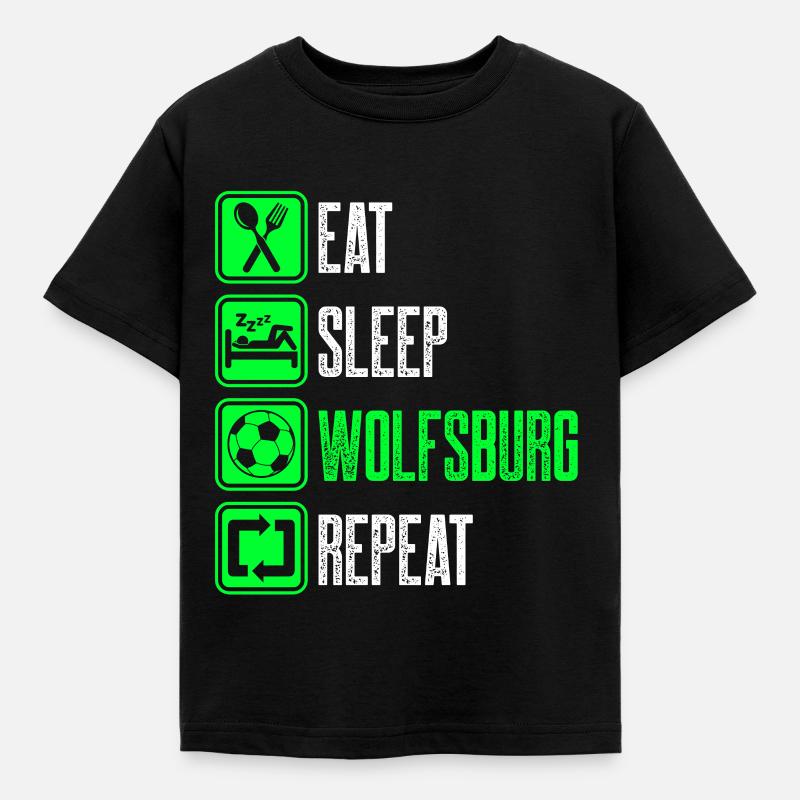 Repeat Wolfsburg - Kinder T-Shirt - Schwarz