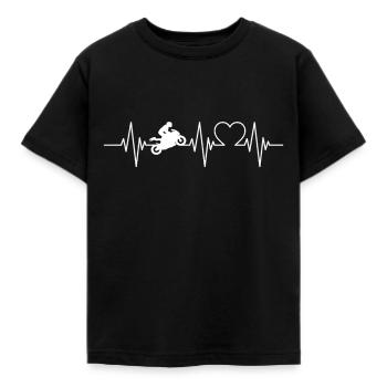 Retro Motorrad Herzschlag Biker Biker - Kinder T-Shirt - Schwarz - Vorne - AI Model Kid Female (0cm)