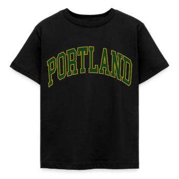 Portland - Kids' T-Shirt - black - Front - AI Model Kid Female (0cm)