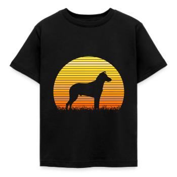 Kurzhaarcollie Kurzhaar Collie Umriss Sonne Retro - Kinder T-Shirt - Schwarz - Vorne - AI Model Kid Female (0cm)