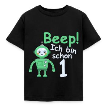 Geburtstagsshirt 1 jahr Roboter baby Junge Mädchen - Kinder T-Shirt - Schwarz - Vorne - AI Model Kid Female (0cm)
