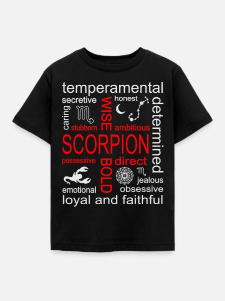 Skorpion Sternzeichen - Kinder T-Shirt - Schwarz