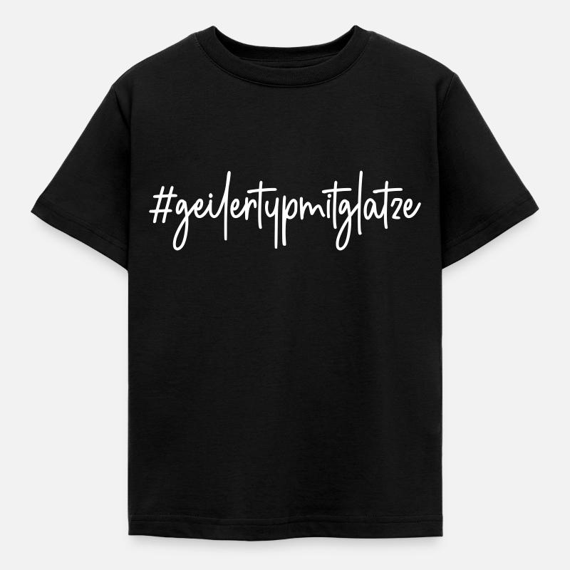 #geilertypmitglatze # geiler Typ mit Glatze - Kinder T-Shirt - Schwarz