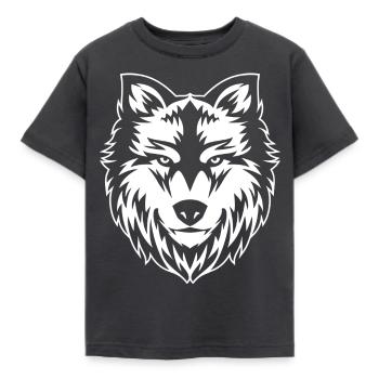 Wolkov Big - Kinder T-Shirt - Dunkelgrau - Vorne - AI Model Kid Female (0cm)