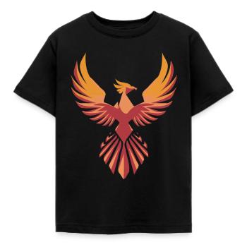Stylized Phoenix - Kids' T-Shirt - black - Front - AI Model Kid Female (0cm)