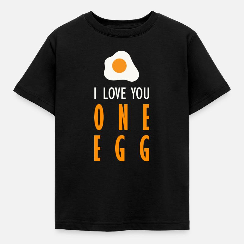 Ich liebe dich ein Ei (dunkel) - Kinder T-Shirt - Schwarz