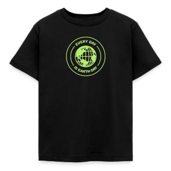 EVERY DAY IS EARTH DAY - Kinder T-Shirt - Schwarz - Vorne - AI Model Kid Female (0cm)