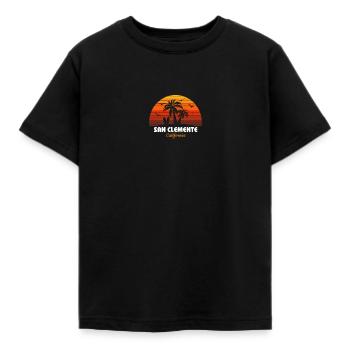Retro San Clemente Kalifornien Sonnenuntergang Cool Vintage - Kinder T-Shirt - Schwarz - Vorne - AI Model Kid Female (0cm)