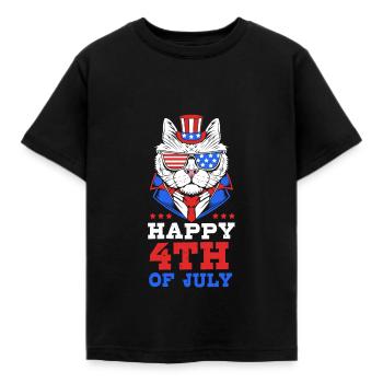 Vierter Juli Nationalfarben Nationalfeiertag USA - Kinder T-Shirt - Schwarz - Vorne - AI Model Kid Female (0cm)