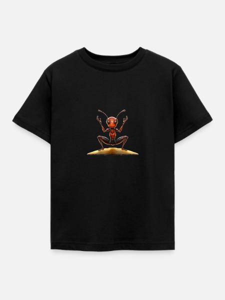 Ameise Yoga - Kinder T-Shirt - Schwarz