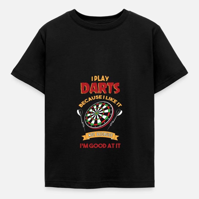 Dart Dartboard Dartpfeil - Kinder T-Shirt - Schwarz