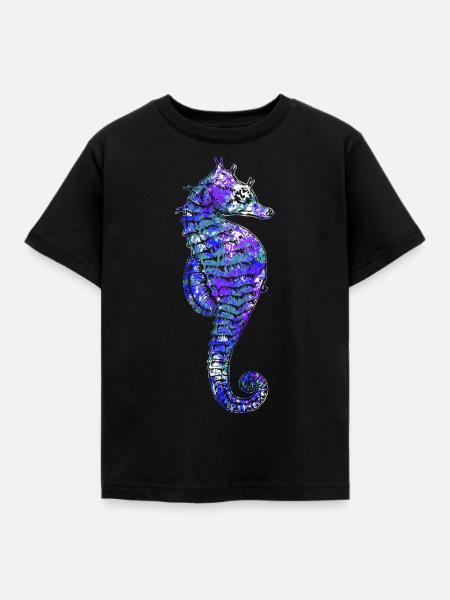 Seahorse marine seahorse sea gift - Kids' T-Shirt - black