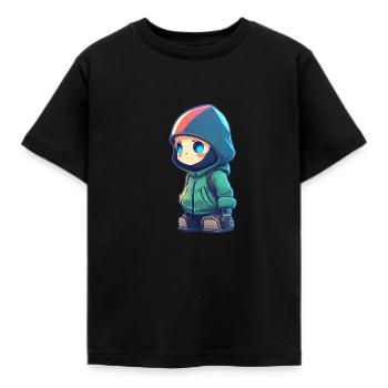 Cooler Cartoon-Hacker - Kinder T-Shirt - Schwarz - Vorne - AI Model Kid Female (0cm)