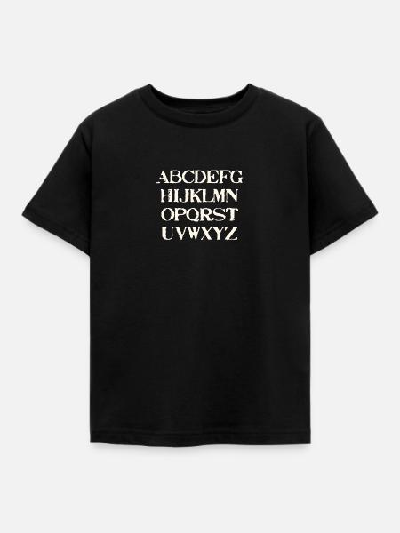 ABC Geschenkidee Alphabet - Kinder T-Shirt - Schwarz