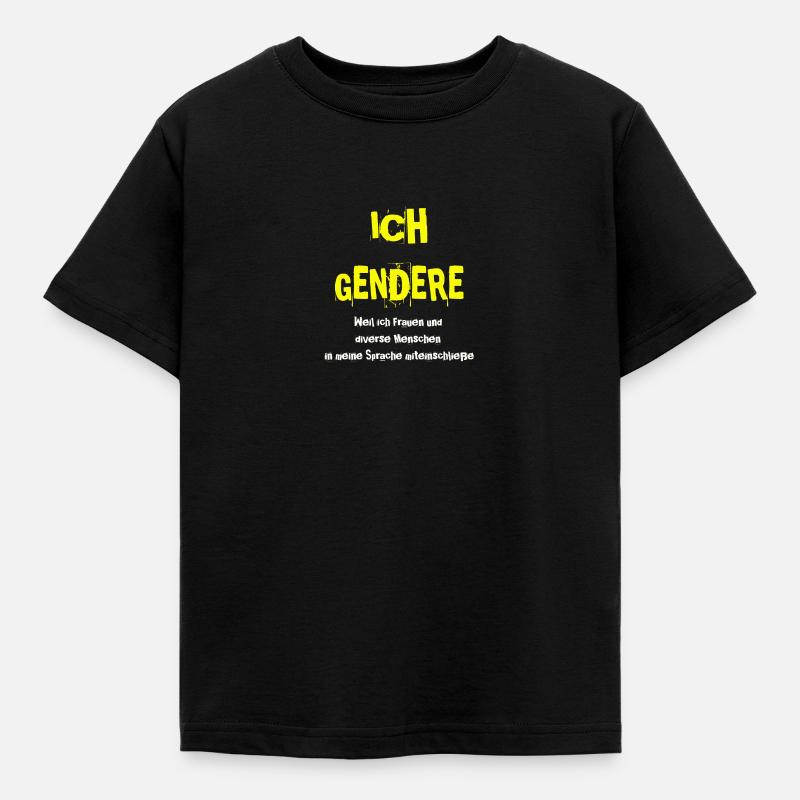 Ich gendere Geschenkidee gendern Sprache Gender - Kinder T-Shirt - Schwarz