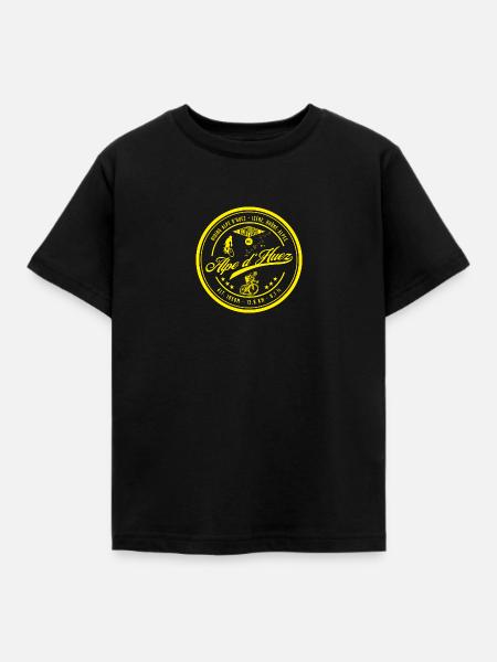 Alpe d Huez, gelb, Rennrad, Radsport, Fahrrad - Kinder T-Shirt - Schwarz