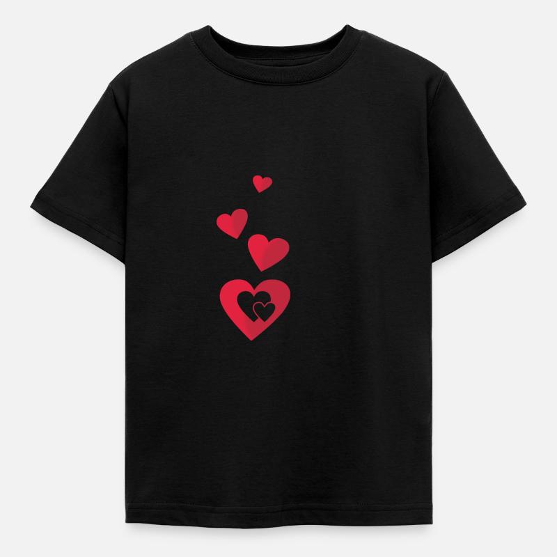 Herzen - Kinder T-Shirt - Schwarz