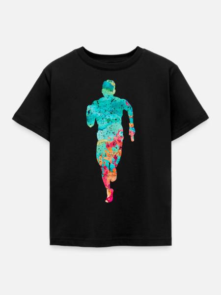 Jogging und Laufen - Kinder T-Shirt - Schwarz
